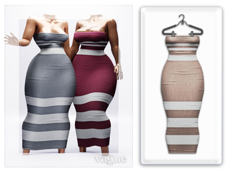 Second Life Marketplace - Vague. Tamera Dress - Nude